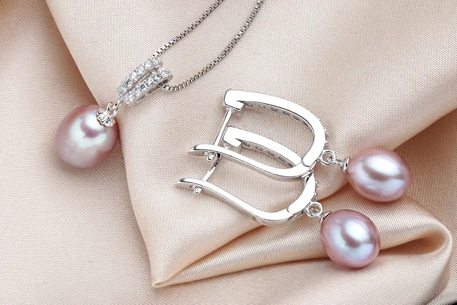Γυναικεία σκουλαρίκια Dainashi 4 χρωμάτων Arrival Sterling Sier με φυσικό μαργαριτάρι γλυκού νερού, σετ κοσμημάτων 89mm 240119_voghion.com