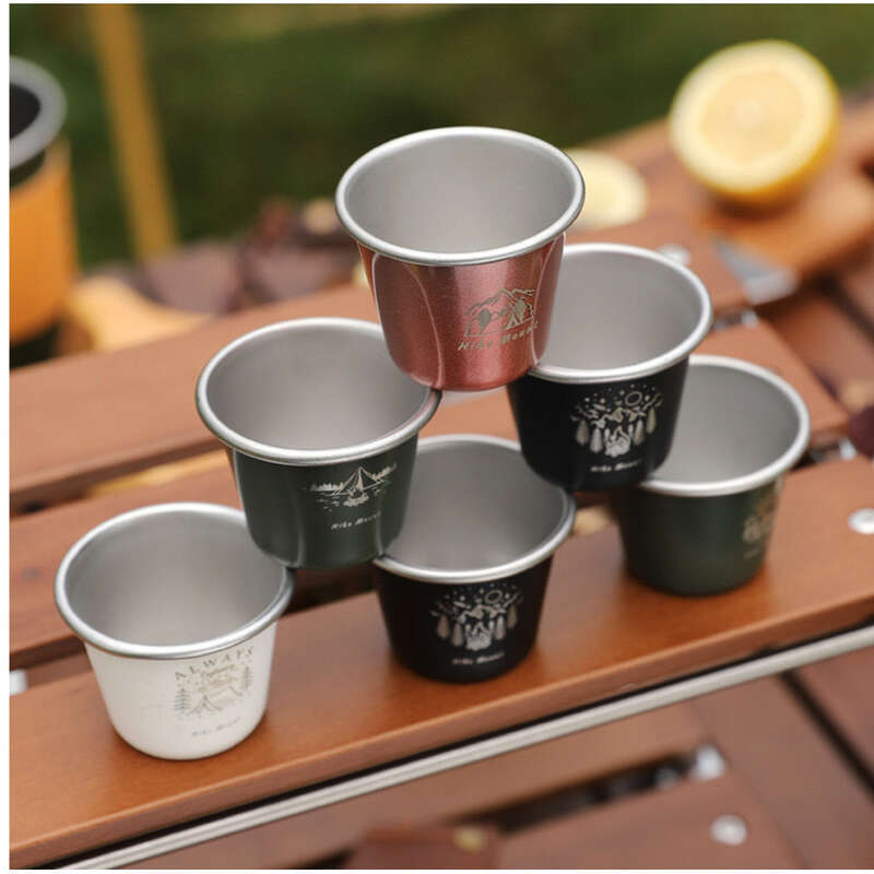 Outdoor Stainless Steel Small Coffee Camping Tea Water Cup Portable 350ML Wide Mouth Stackable_voghion.com