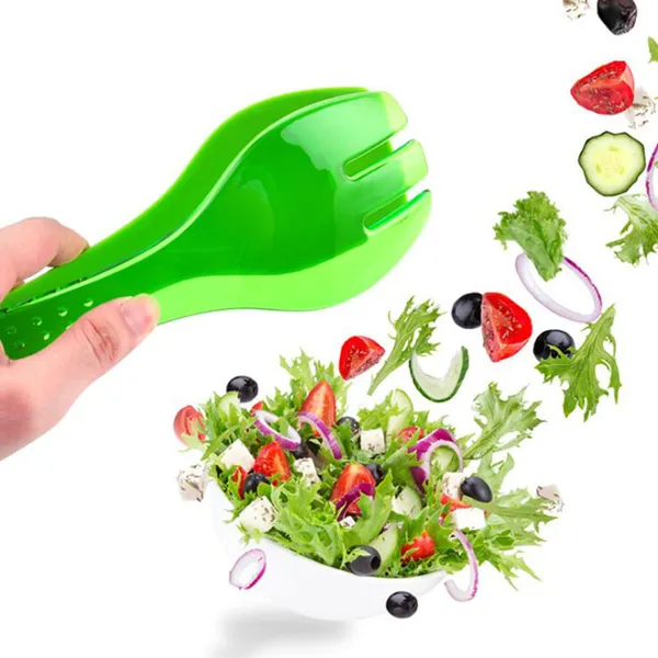 Plastic Salad Tong Set For Serving Salads And Kitchen Tasks_voghion.com
