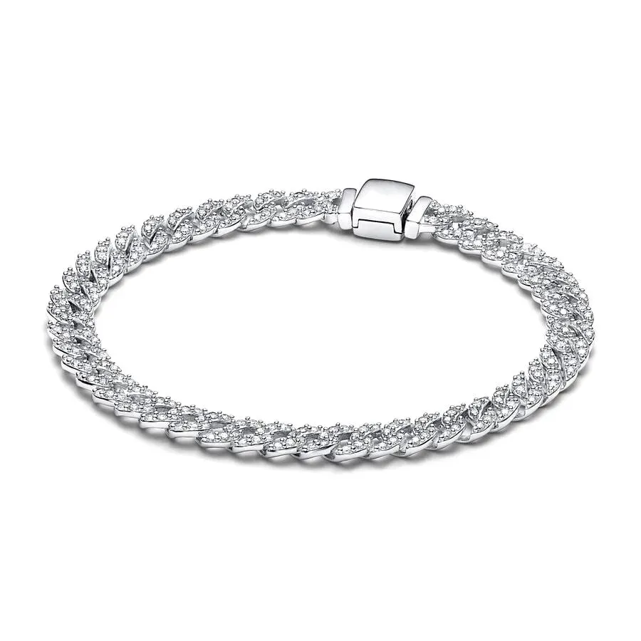 Bracelet chaîne intemporel plaqué argent pour femme, bijou à breloque, cadeau raffiné_voghion.com