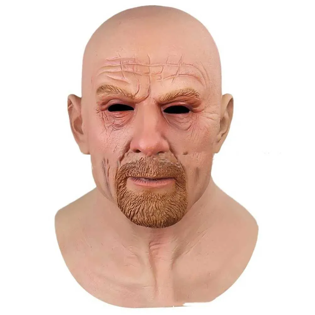 Ρεαλιστικός φαλακρός γέρος Breaking Bad Walter White Heisenberg Latex Mask Masquerade Halloween Cosplay Party Masquerade_voghion.com