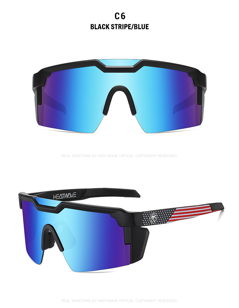 NEW High quality Heat Wave brand sunglasses square Conjoined lens cycling Women men sun glasses UV400_voghion.com
