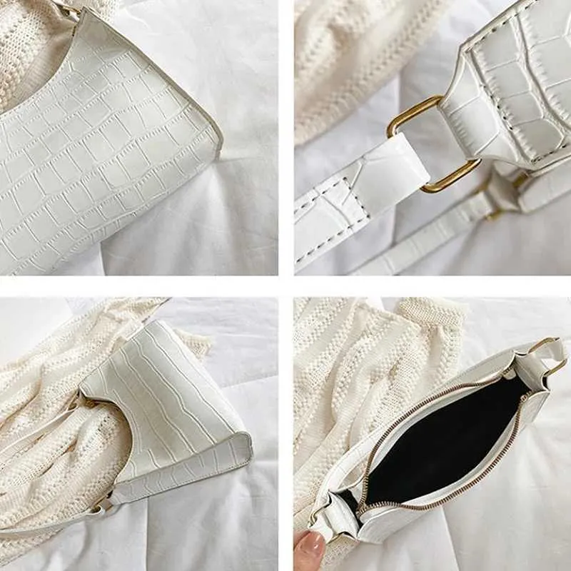 Borsa a tracolla con motivo in pietra alla moda, piccola borsa quadrata in pelle PU, tendenza, per intimo da donna Y241123_voghion.com