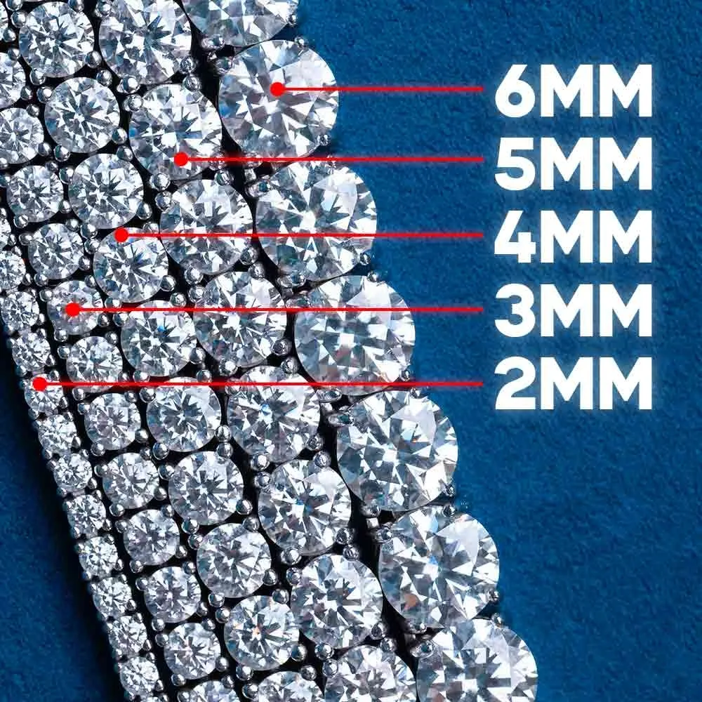 Catena da tennis in moissanite verde da 3 mm, 4 mm, 5 mm e 6,5 mm, con diamanti, tester Hip Hop, Iced Out GRA Bling Sier_voghion.com