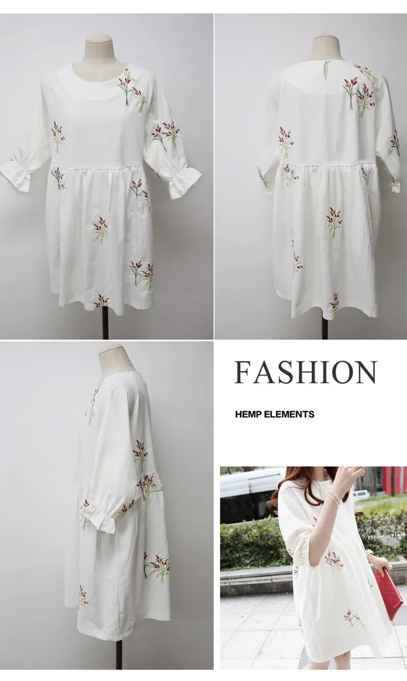 Robes vêtements chine robe florale coton lâche pour les femmes enceintes vêtements décontracté grossesse maternité 230417_voghion.com