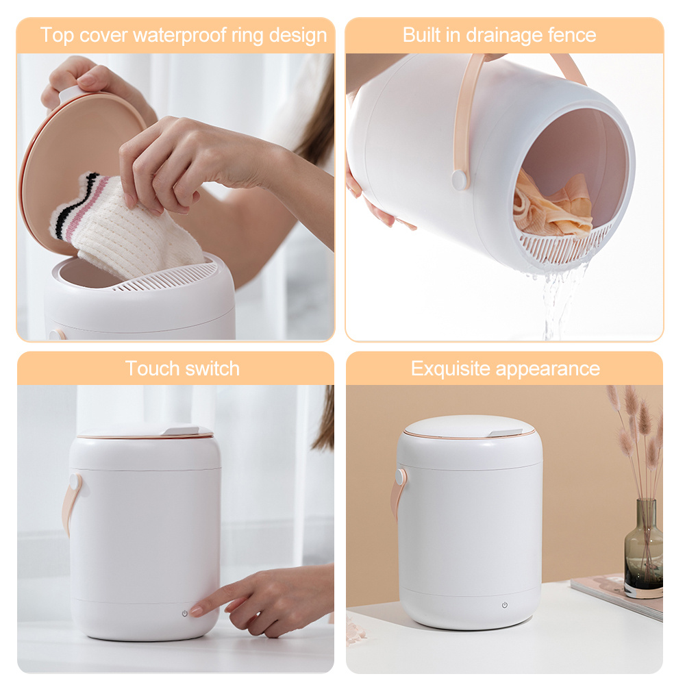 Mașină de spălat portabilă 2.8L 12W Mini mașină de spălat șosete Lenjerie de corp Lenjerie de corp Mașină de spălat antibacteriană Blu-ray Bu_voghion.com