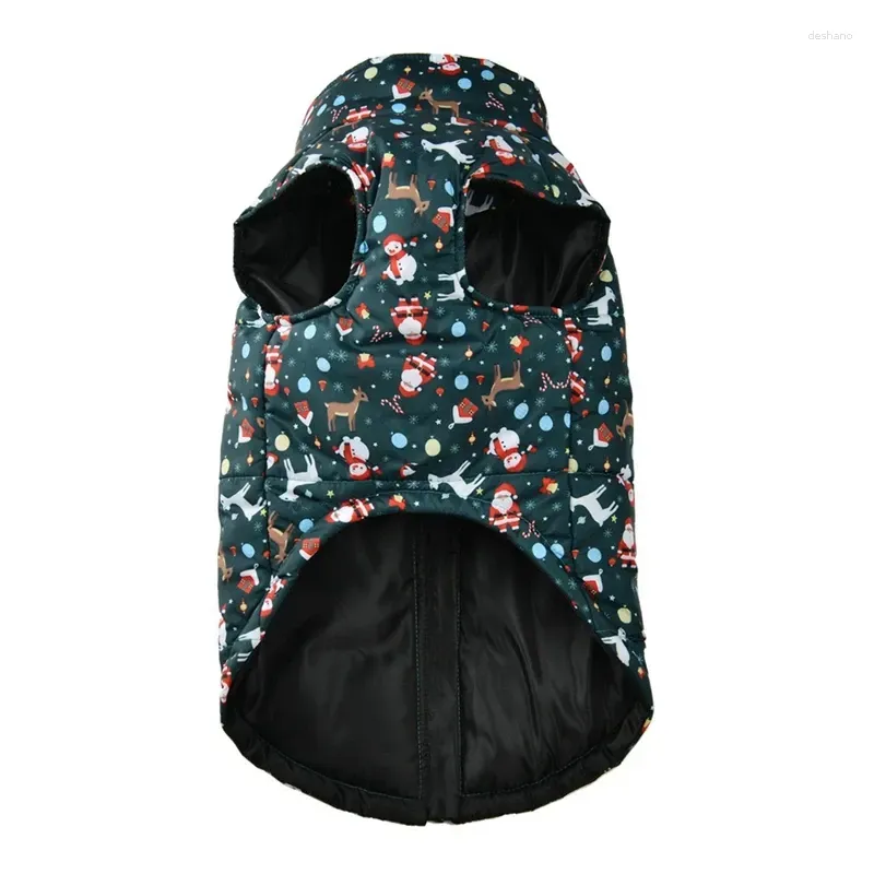 Vêtements pour chien, gilet de Noël pour animaux de compagnie, vestes chaudes, élan, père Noël, veste de Noël imperméable imprimée, manteau d'hiver pour chiot, taille M_voghion.com
