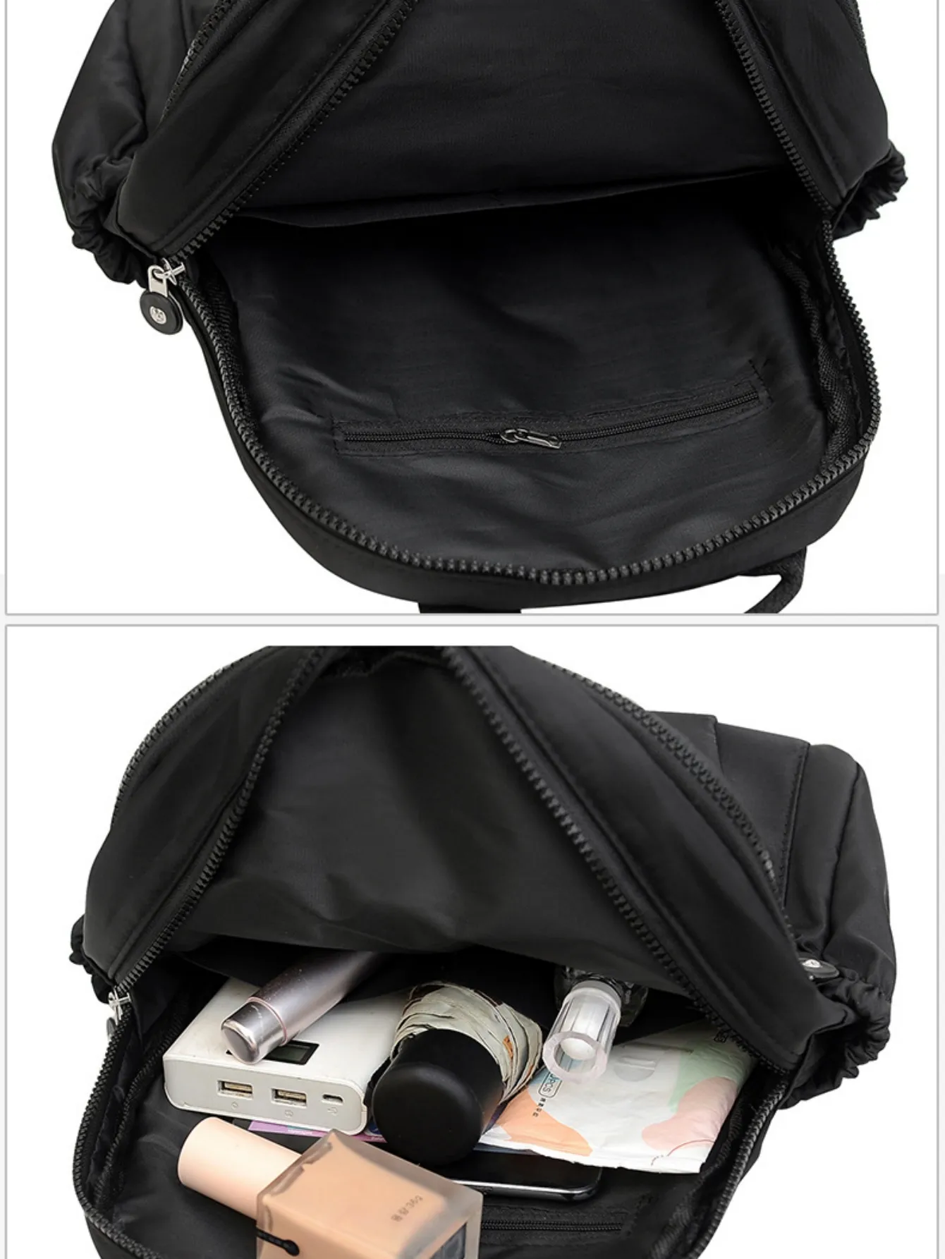 Solid Color Nylon Backpack, Lightweight Travel School Bag, Fashion Daypack For Work,Travel Bag Can Be Hung In Lage_voghion.com