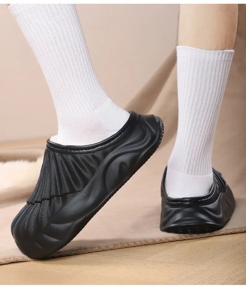 Couple Solid Color Waterproof Cotton Slippers Warm Fashion Casual Can Be Worn Outside Men And Women_voghion.com