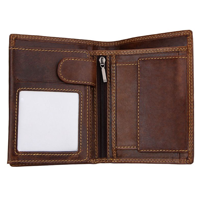 RFID abgeschirmte Herren Portemonnaie Vintage Kartenhalter Vertikale Geldbörse_voghion.com