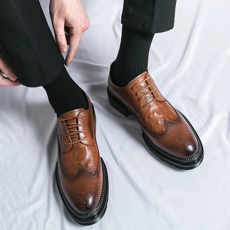 selg modieuze heren doek Rogue gesneden leer Buines jurk formele schoenen heer casual Oxford gratis levering 240930_voghion.com