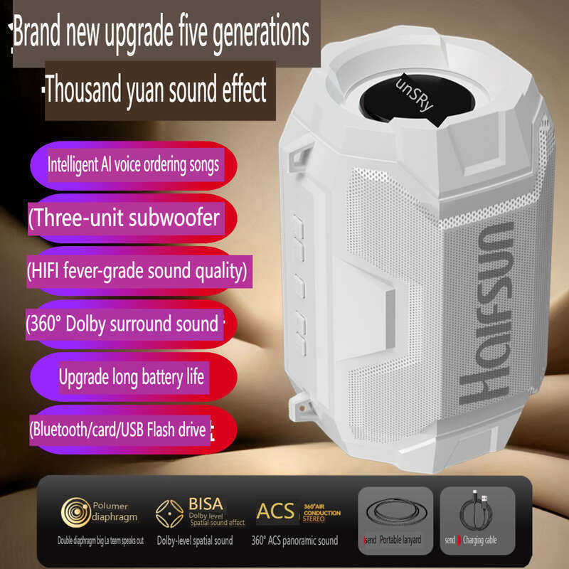 AI-Bluetooth-Lautsprecher, Heavy-Bass-Kanone, intelligentes kabelloses Karteneinstecken, tragbar, groß_voghion.com