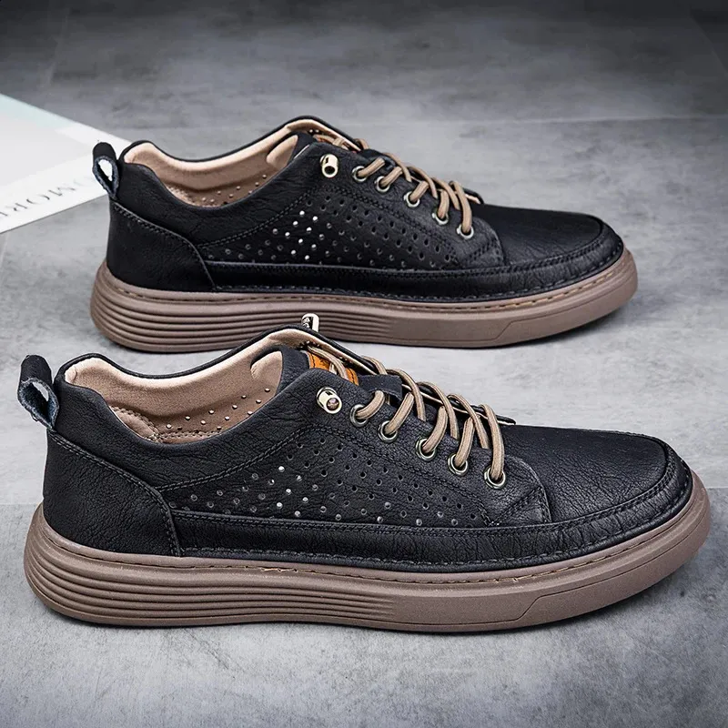 Abnkarwin Homens Couro Casual Sapatos Baixos Clássico Moda Primavera Verão Outono Inverno Tamanho Grande 47 240702_voghion.com