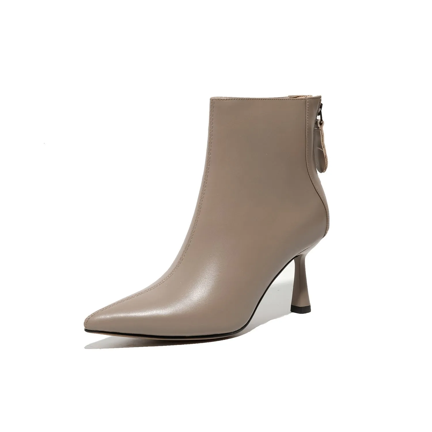 Krazing Pot Big Size 42 Cow Leather Pointed Toe High Heels Chic Design Concise Winter Spring Shoe Dress Warm Wedding_voghion.com