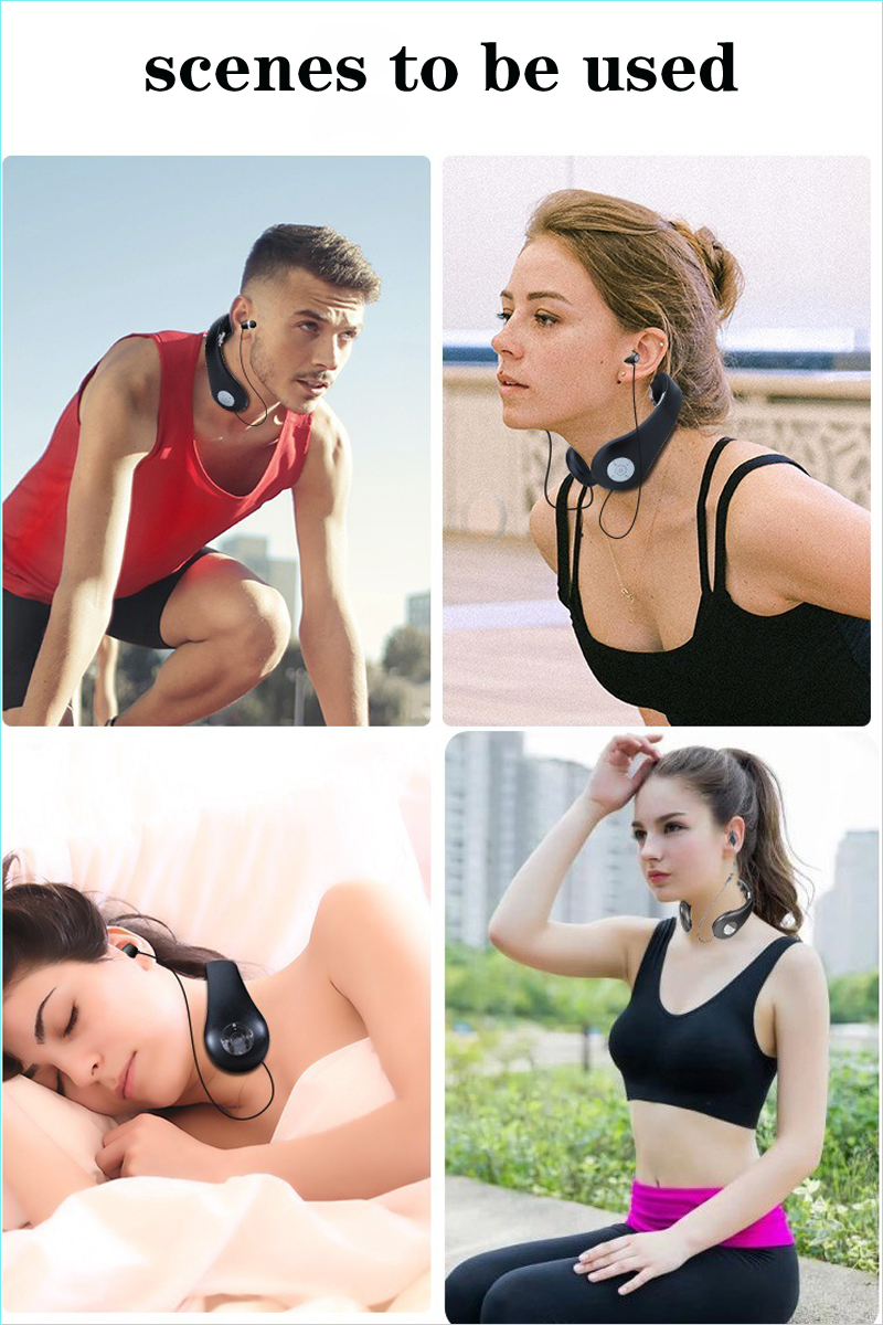 Chytrý masážní přístroj na krční páteř Skládací masážní přístroj na krk s Bluetooth hudbou Bezdrátová masáž krku Sportovní úleva od bolesti Zdravotní péče_voghion.com