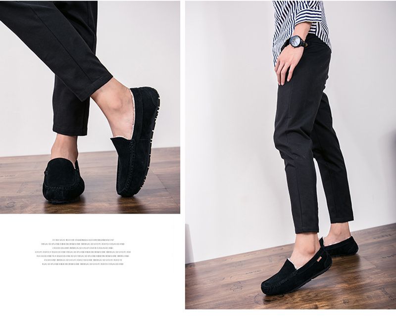 501-3 Wanter Männer Bean Cotton Driving Low-Top Mid-Mouth Flip-On waarm flaach Casual Liederschuhe mat Veet_voghion.com