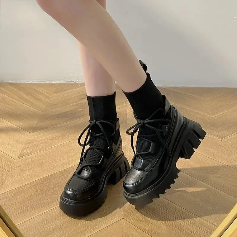 Mesh Platform Shoes Fashion Thick Soled Ankle Comfortable Snow For Women Botas De Mujer Boots 240904_voghion.com