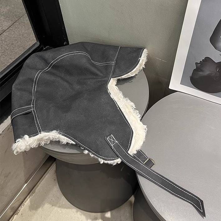 Vintage Lenin-hoed, winterskimuts in koppelstijl, winddicht, buitenrijden, gehoorbescherming, unisex warme fleecemuts_voghion.com