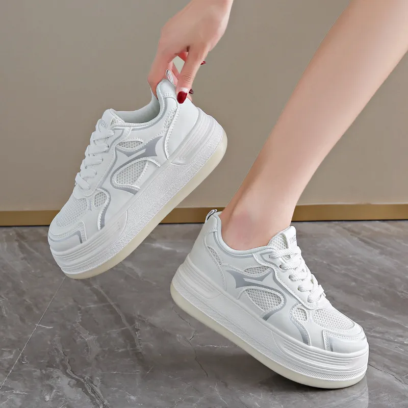 Scarpe casual traspiranti da donna con suola spessa_voghion.com