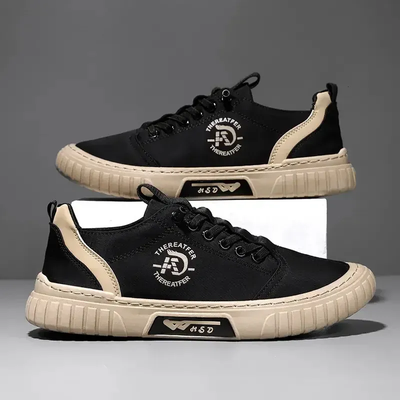 Baskets noires décontractées et respirantes pour hommes, chaussures de conduite, de marche, de tennis, de skate, plates, Zapatillas Hombre 240617_voghion.com