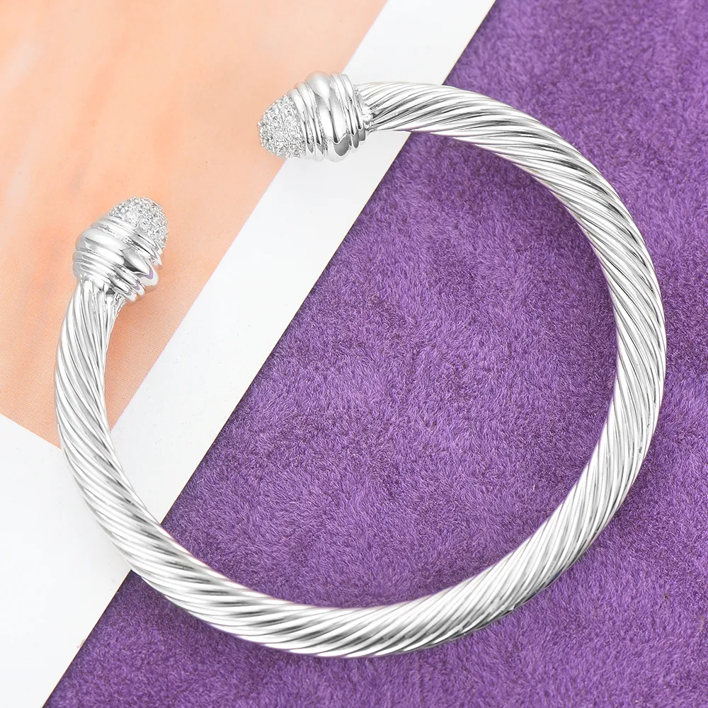 DAVID Designer Jewelry Mans DY Bangle GODKI Trendy Empilhável Cuff Para Mulheres Pulseira Completa Cubic Zircon Cristal_voghion.com