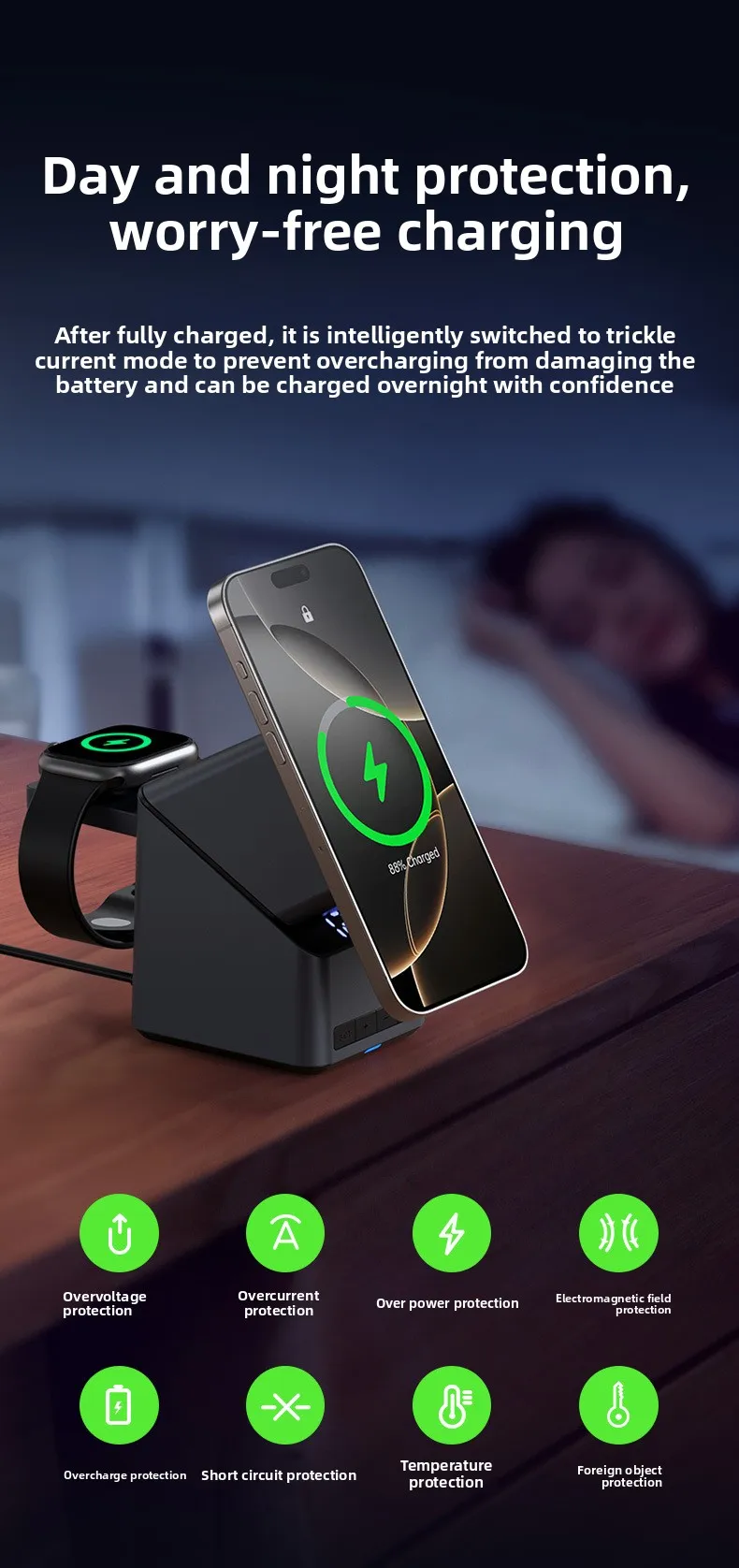 Cross-border Private Mold Four-in-one Rotating Magnetic Wireless Desktop Bracket Is Suitable For Fashion 1615 Mobile Phone_voghion.com