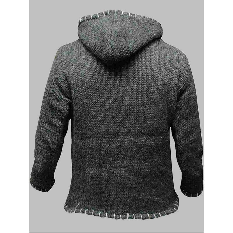 Maglione con cappuccio da uomo, a maniche lunghe, in maglia, con patchwork, casual, invernale, alla moda, per ragazzi_voghion.com
