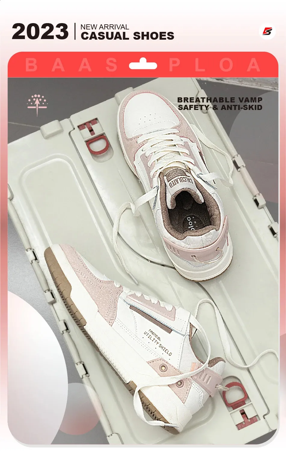 Baasploa Dames Outdoor Casual Mode Leren Ademende Sneakers Wandelschoenen Dames Antislip Comfortabel Skateboard_voghion.com