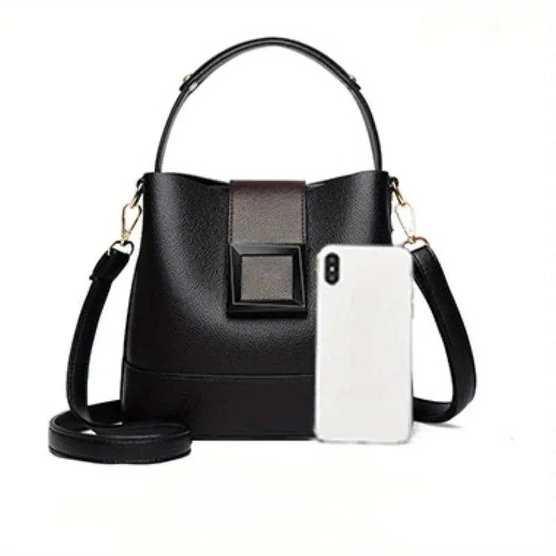Borsa a secchiello in pelle da donna, elegante, con manico superiore, comoda tracolla, design alla moda, borsa a mano, tracolla_voghion.com