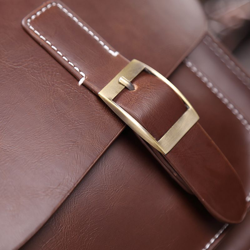 Neue business Crazy Horse PU aktentasche männer schulter umhängetasche Halb-förmigen horizontale retro handtasche herren_voghion.com