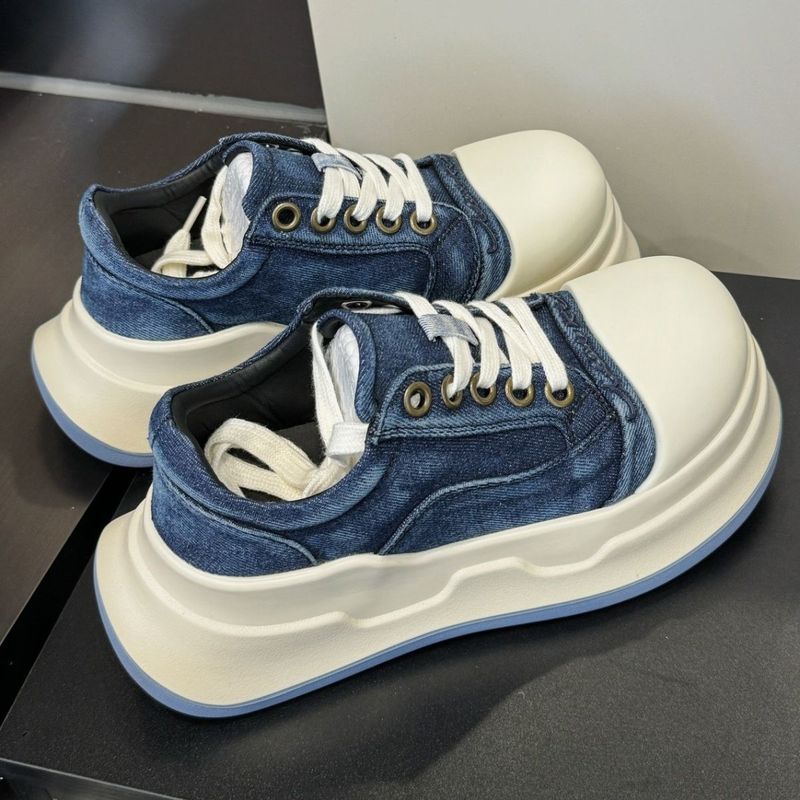 Daha Fazla ve Daha Şık Big Head 2024 yeni echte Leder Denim ürünleri Günlük Sporlar için Sohle Schuhe_voghion.com