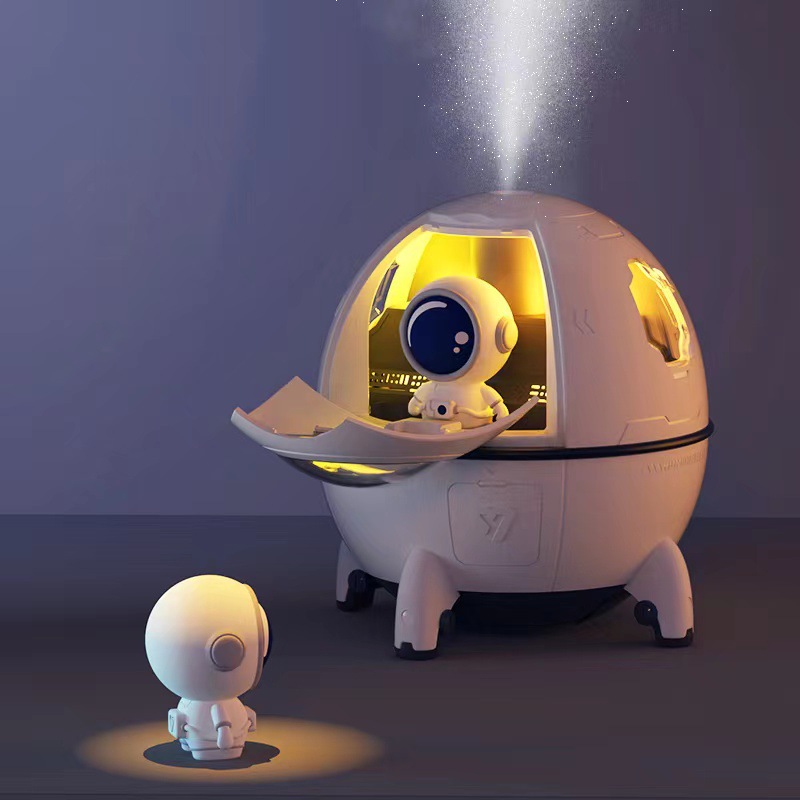 Space Capsule Loftbefeuchter USB Ultrasonic Cool Mist Aromatherapie Waasserdiffuser mat Led Light Astronaut Luftbefeuchter_voghion.com