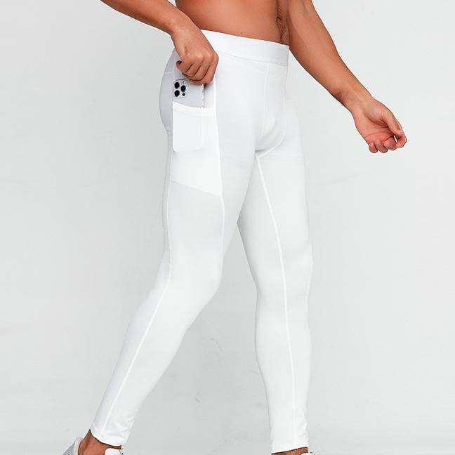 Kompressions-Laufhose für Herren – Hochelastische, schnelltrocknende Trainingstights für Fitnessstudio, Joggen und Outdoor-Sport (Schwarz/Weiß/Grau/Marineblau/Grün/Burgunderrot)​_voghion.com