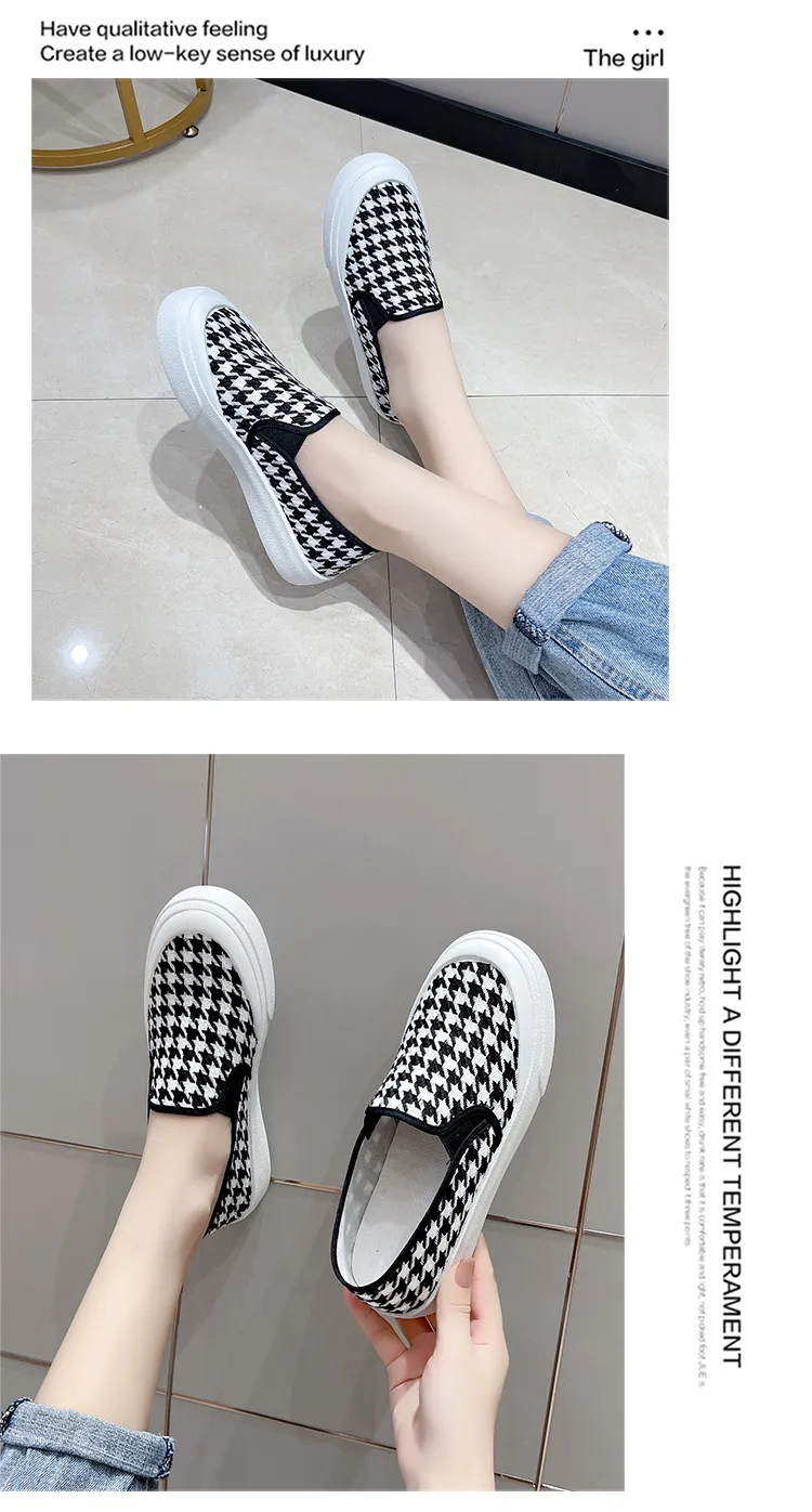 Grube, płócienne, uniwersalne, modne, damskie, wyszczuplające, codzienne i modne, oddychające buty typu board_voghion.com