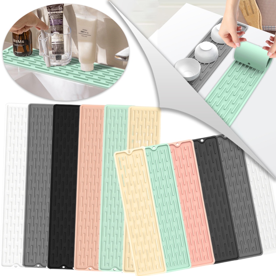 Tappetino per rubinetto in silicone, protezione antigoccia, tappetino raccogli-acqua per rubinetto, tappetino per scarico lavello, impermeabile, pulizia, isolamento termico, cucina, ga_voghion.com