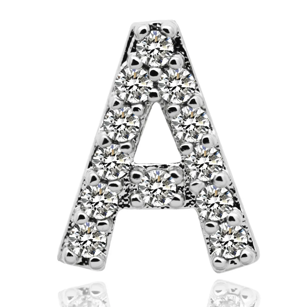 Weißgold Iced Out A-Z Custom Letter Grillz Volldiamant DIY Fang Grills Untere Zahnkappe Hip Hop Dental Mund Zähne_voghion.com
