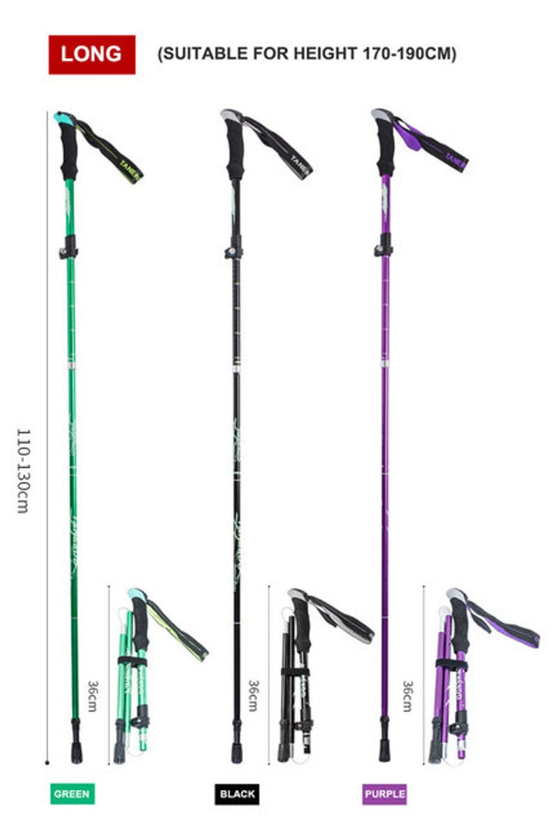 Ultralight Folding Multifunction Trekking Pole Portable Anti Shock Alpenstock Snow Walking Outdoor Climbing Hiking Stick_voghion.com