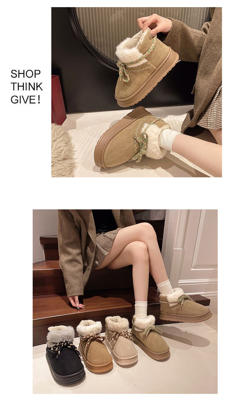 2024 Winter Women's Cute Warm Fashion Bag With Thick Cotton Shoes Bow New Snow Boots_vogvips.com