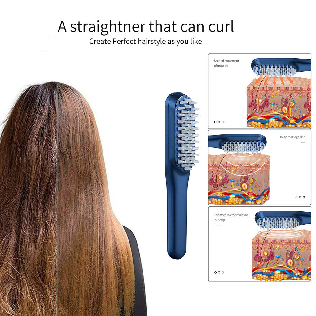 Pettine per massaggio ricaricabile, massaggiatore per cuoio capelluto, pressione, rilassamento, portatile, cura della testa, spazzola per capelli elettronica_voghion.com