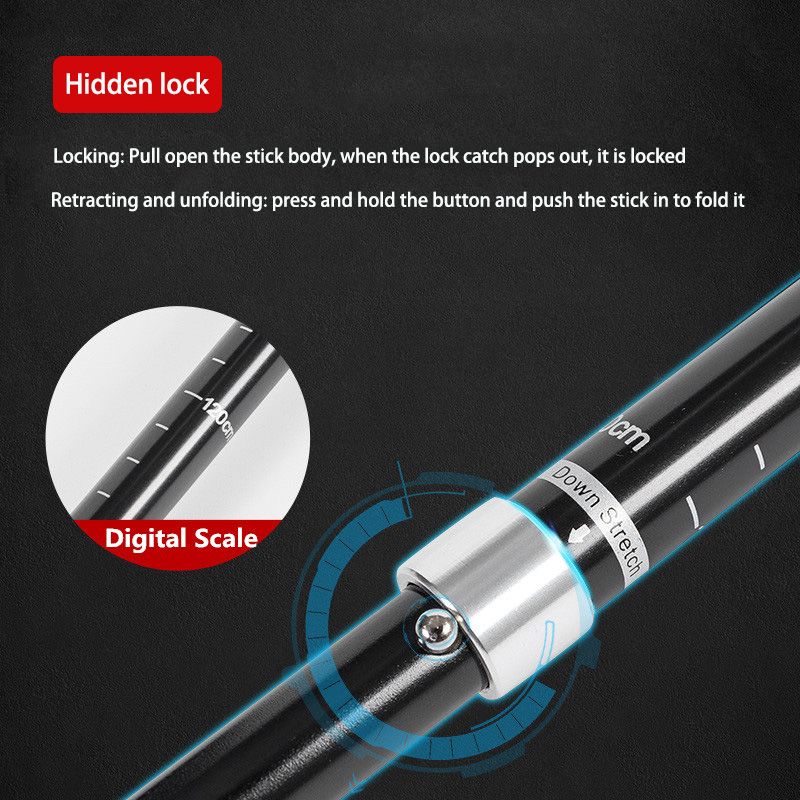 Ultralight Folding Multifunction Trekking Pole Portable Anti Shock Alpenstock Snow Walking Outdoor Climbing Hiking Stick_voghion.com