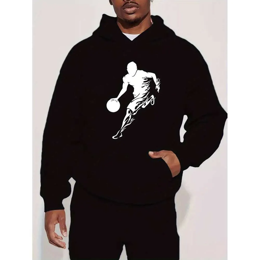 Lässiger, trendiger Kapuzenpullover für Herren mit BASKETBALL-Aufdruck, Pullover-Sweatshirt, langärmeliges Oberteil für männliche Mode 29f8d7b9_voghion.com