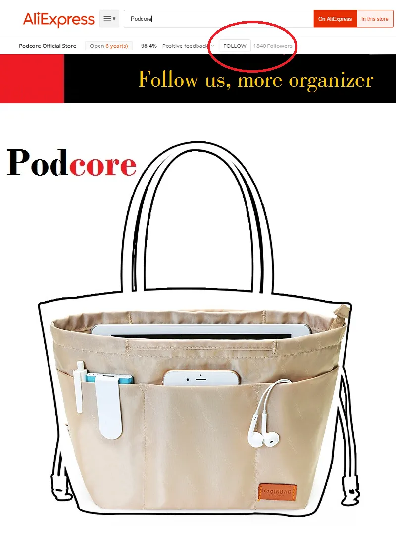 Geldbörse Nylon Große Einkaufstasche Organizer Einsatz Damen Handtasche Organizer Neceser Maquille Mujer 240724_voghion.com