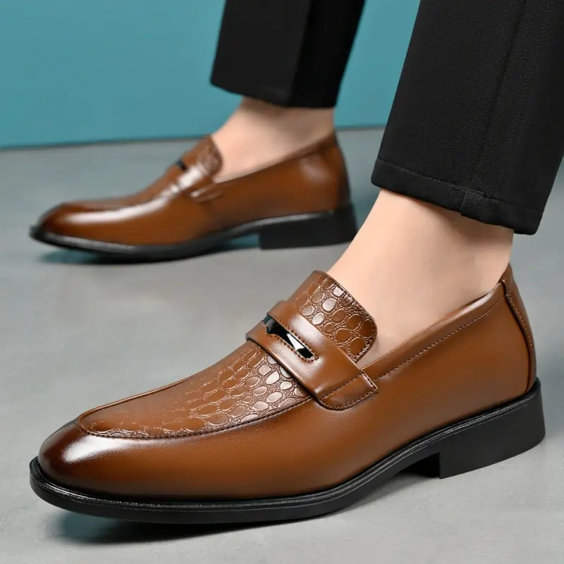 Formal Leather Shoes Pointed Chelsea Style For Men Elegant_voghion.com