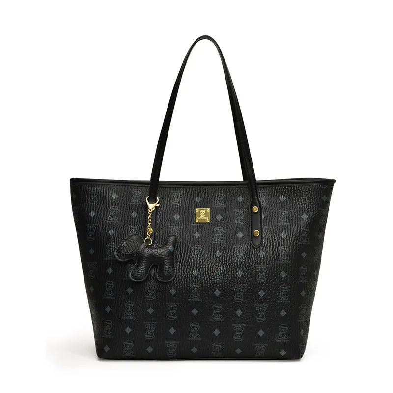 Printed Commuting Tote Bag Women's Shoulder Bucket Handbag_voghion.com