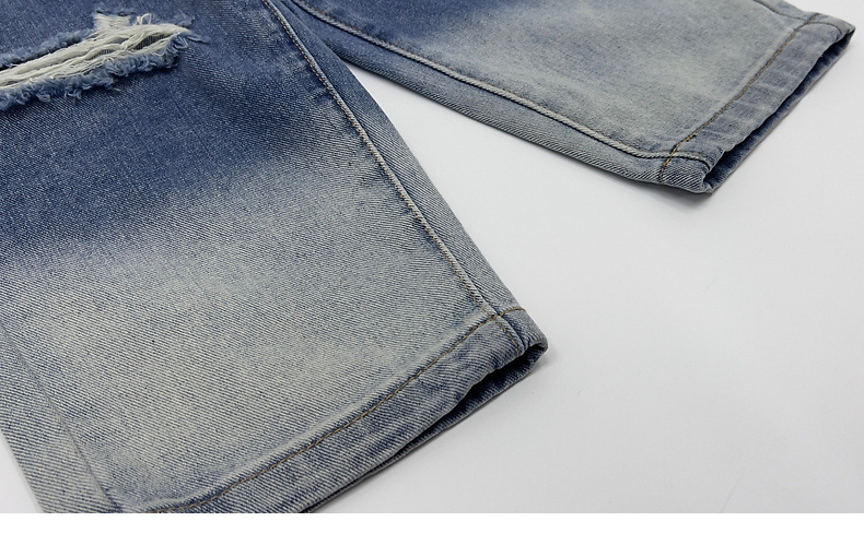 Jeans déchirés pour mères et enfants, pantalons à jambes larges et droites progressives, pour garçons et filles, tendance de la mode_voghion.com