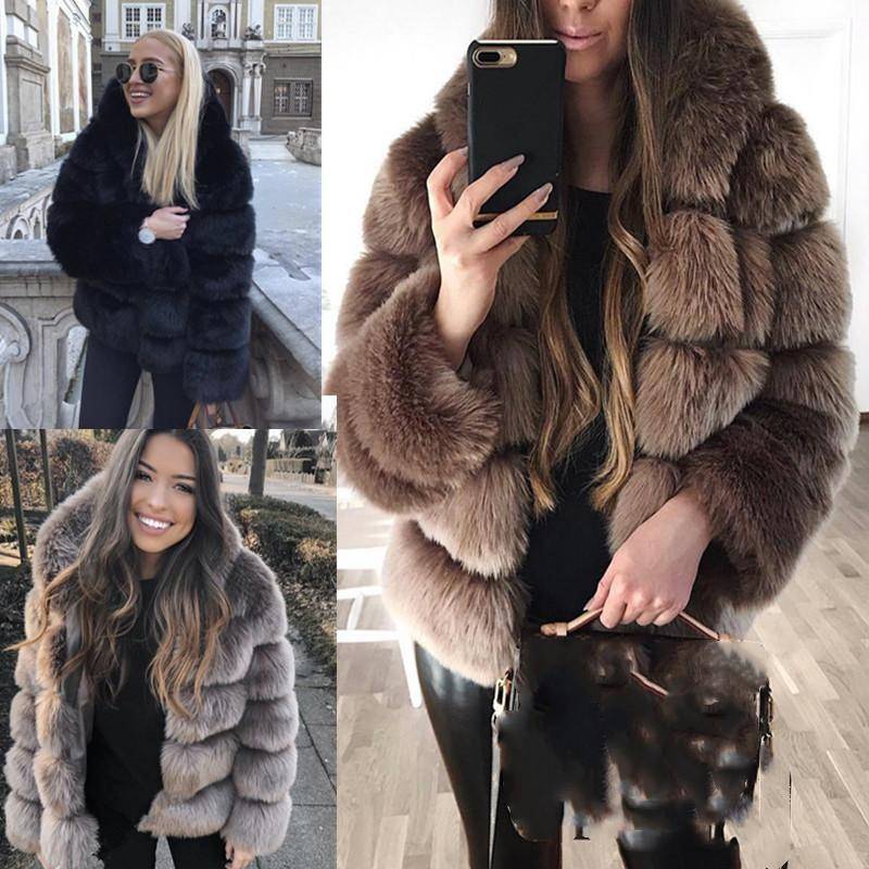 Women's Clothing fur jacket fur jacket Artificial Fur Outerwear