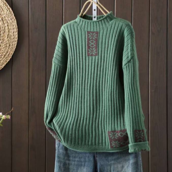 ​​Oversized Knit Sweater For Women | Vintage Cable Knit Pullover | Fall & Winter Casual Warm Top​​_voghion.com