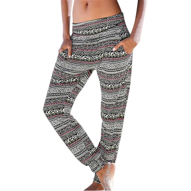 hot selling Bohemian Women's Summer Women High Waist 3d Printing Easy Trousers Long Drawstring Pockets Boho Beach Pants 2022 New_voghion.com