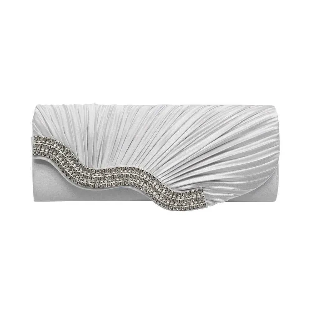 Modische, glänzende Abend-Clutch, geeignet für Hochzeiten, Partys und Bankette, Damen-Geldbörse mit Kristallen, lange Kette, Dia_voghion.com