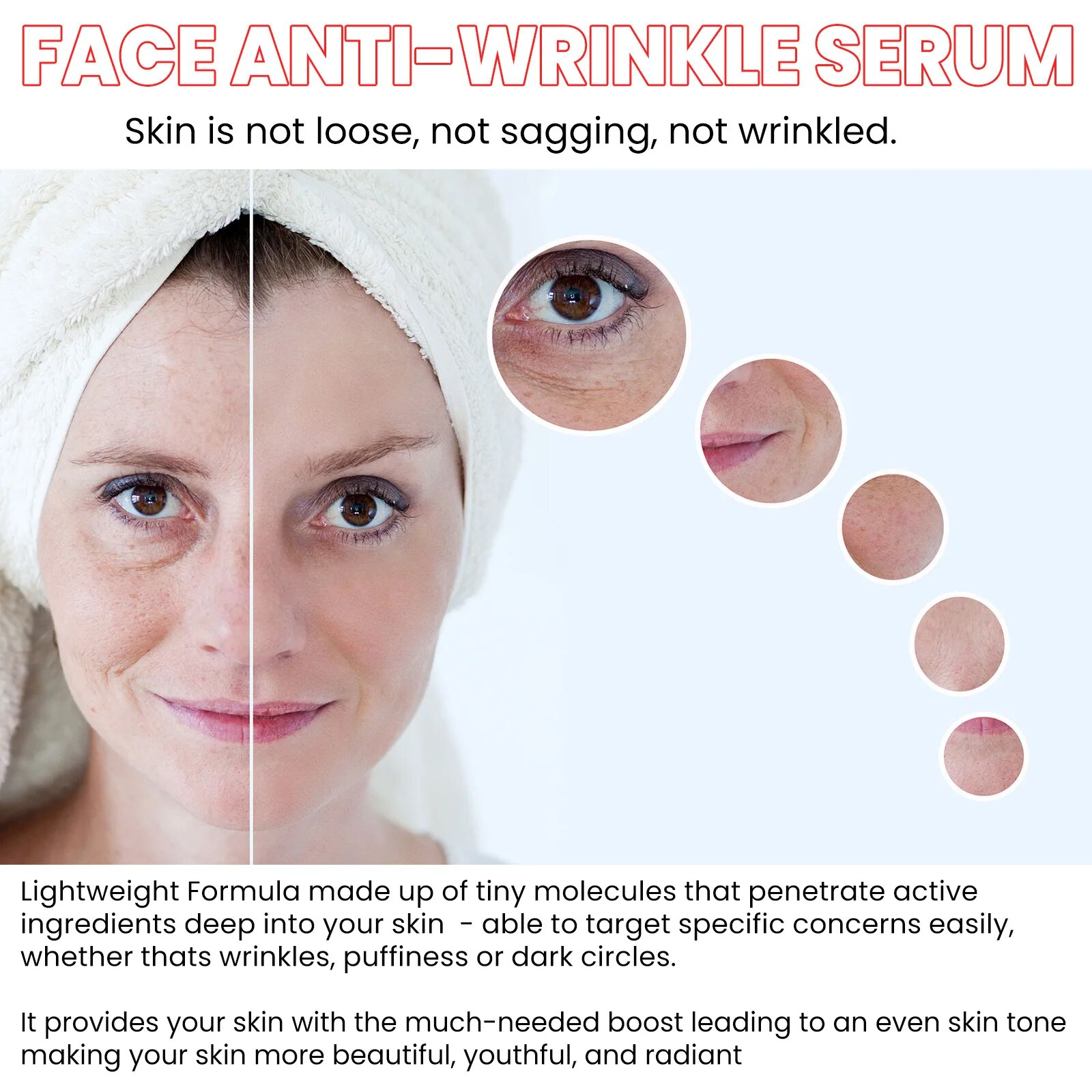 Cuidado de la belleza tienda arrugas colágeno eliminar suero facial reafirmante esencia antienvejecimiento desvanecimiento líneas finas blanqueamiento hidratante piel Coche_voghion.com